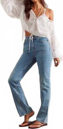 Free People Xena High Rise Slim Straight Jeans In Union Blue