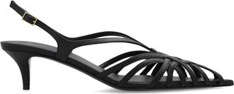 Balmain Lederen Sandalen met Hak - Dames - Sandalen met hakken - Zwart - 37 1/2 EU - Leer - Schoenen