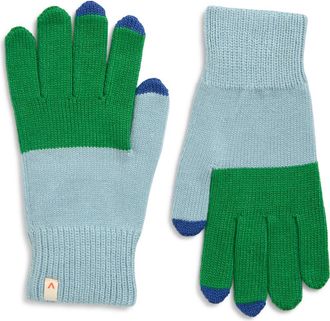 Verloop Colorblock Touchscreen Gloves in Kelly Stone Blue at Nordstrom