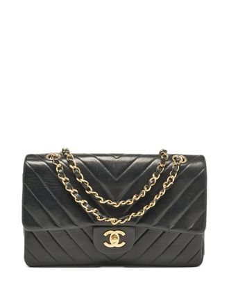 Chanel Schoudertas met chevron patroon - Zwart