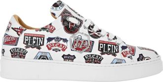 Philipp Plein Carson Patches Low-Top Sneakers - Heren - Sneakers - Wit - 43 EU - Leer - Schoenen