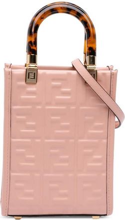 Fendi Pre-owned Fendi Mini Zucca Embossed Leather Sunshine Shopper Tote 8BS051AMCI