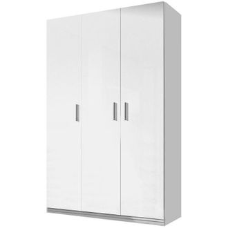 Mirjan24 Armario Salmere 108, Blanco + Blanco Brillante, 198x120x55cm, Puertas De Armario: Con Bisagras, N&uacute;mero De Estantes: 0