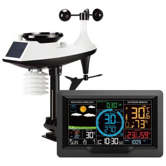 OEM Estaci&oacute;n Meteorol&oacute;gica Profesional Multifuncional Fj3390a: Detecci&oacute;n De Temperatura, Humedad, Velocidad Del Viento Y Precipitaci&oacute;n, Reloj De Pron&oacute;stic