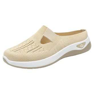 Generic Slip On Trainers Women Wide Fit Ladies Woven Breathable Walking Running Shoes Comfortable Arch Support Soft Sole Athletic Tennis Sneakers Non Slip Low