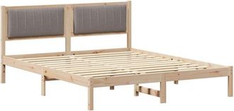 vidaXL Estructura De Cama Con Cabecera Tapizada Taup&eacute; 150 X 200 Cm Vidaxl