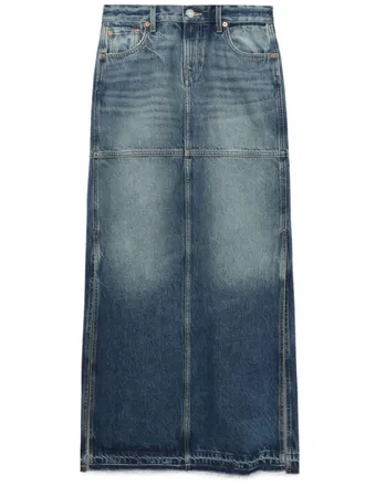 Re/Done mid-rise maxi denim skirt - women - Cotton - 23 - Blue