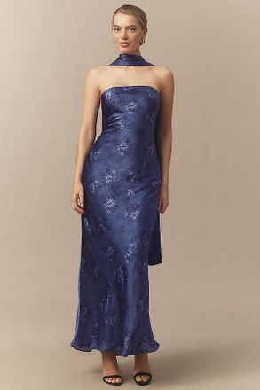 BHLDN Nesta Strapless Scarf Satin Slip Dress