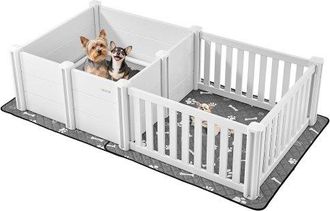 OEM Caja De Parto Para Perros, Corral De Pl&aacute;stico 1865 X 970 X 500 Mm Con Puerta De Altura Ajustable, Almohadilla Impermeable Para Orina, Kit De Parto Dur
