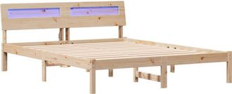vidaXL Vidaxl - Bed Frame with Headboard Brown 150 x 200 cm Solid pine wood