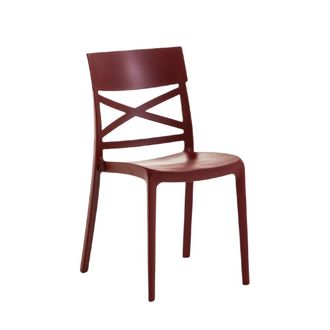 Siediti Fuori e Dentro Conjunto de 4 sillas de resina para interior o exterior rojas merlot