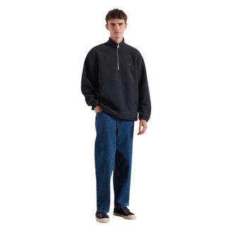 Farah Heren fleece met kwart rits (Echte marine)