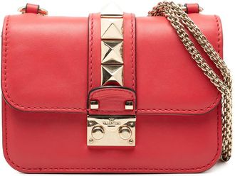 Valentino Pre-owned Valentino Mini Leather Rockstud Glam Lock Crossbody BL K864YIT2