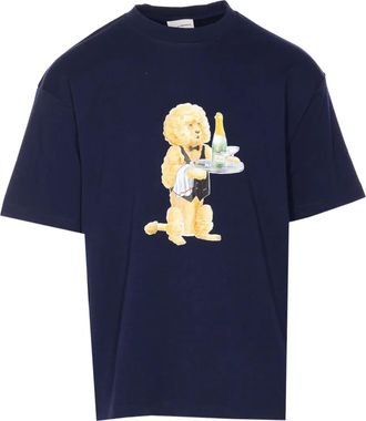 Drôle de Monsieur T-shirt girocollo con stampa - Blu