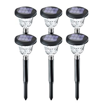 OEM Juego De 6 Luces Solares Impermeables Para Entradas De Veh&iacute;culos, Jardines, Patios, Senderos Y Aceras. Luz De Colores Y Luz Blanca C&aacute;lida