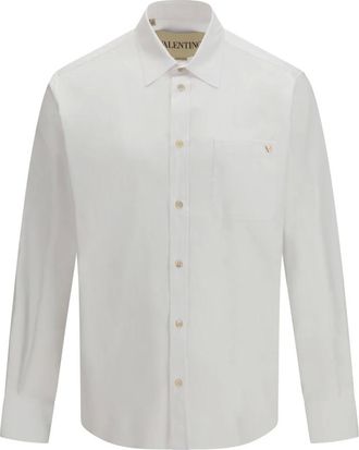 Valentino Camisa Oxford Ligera de Algod&oacute;n con VGold - Shirts - Hombre - Blanco - M