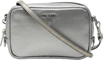 Prada Pre-owned Vintage Crossbody Bag - Dames - Vintage Schoudertas - Grijs - ONE Size - Leer - Vintage