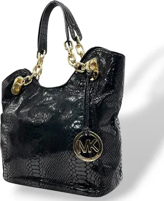 Michael Kors Black Patent Leather Tote Bag (Pre-Owned)