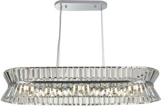 Searchlight Uptown Colgante ovalado de 10 luces cromado, cristal transparente - Searchlight