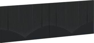 vidaXL Cabecero Montada En La Pared Hoorn Negro Madera De Ingenier&iacute;a Vidaxl