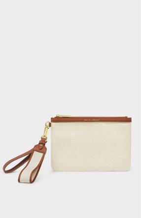 Katie Loxton Hallie Wristlet Pouch in Canvas /Cognac at Nordstrom