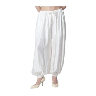 Rotate ROTATE Birger Christensen, Wide Trousers, female, White, Size: M Striped Balloon Pants