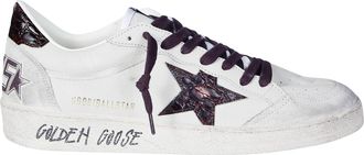 Golden Goose Ball Star Low-Top Distressed White Leather Sneakers