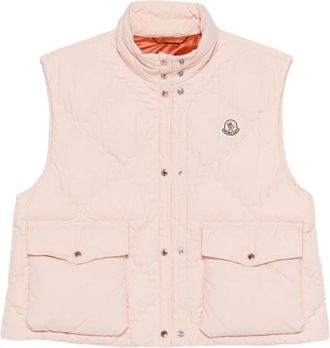 Moncler Biois Down Gilet - Dames - Bodywarmers - Roze - XS - Polyester - Jassen