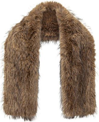 Ganni Brown Eco Pelliccia Scarf