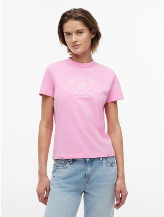 Tommy Hilfiger Womens Tommy Jeans Sports Club Logo T-Shirt - Pink - XL