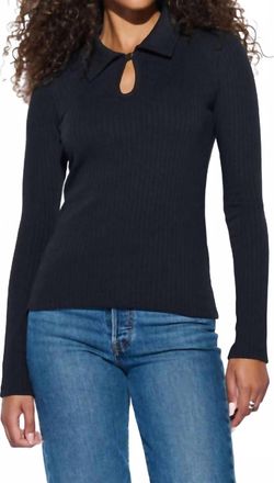 Nation Ltd Coco Keyhole Top In Jet Black