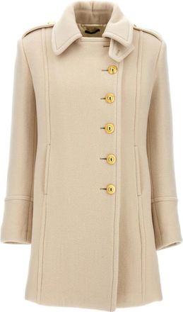 Tom Ford Enkelrijige Wollen Jas - Dames - Mantel - Wit - 2XS - Wol - Jassen