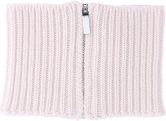 SA SU PHI Ribbed Knit Scarf With Zipper Closure