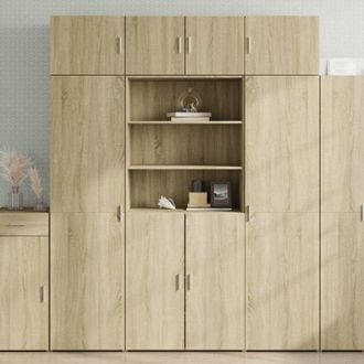 vidaXL Storage Cabinet Sonoma Oak 80x42.5x225 cm Engineered Wood vidaXL