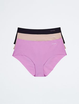 Calvin Klein Womens Invisibles 3-Pack Hipster - Multi - XS