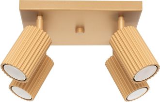 Sollux Lighting Design Deckenlampe Karbon 4-Flammig (quadratisch), Gold