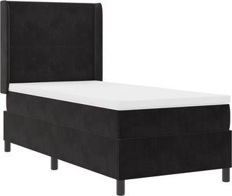 vidaXL vidaXL Box Spring Bed with Mattress & LED Black 80x200 cm Velvet