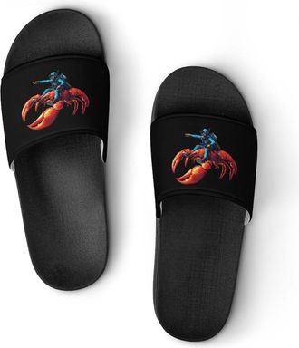 Generic Lobster Diving with Scuba Diver Unisex Beach Slippers & Pool Slides Anti-Slip House Shoes for Home Outdoor