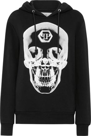 Philipp Plein Hooded Sweatjacket Skull - Dames - Hoodies - Zwart - XS - Katoen - Hoodies & sweatvesten