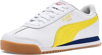 Puma Roma 24 Match Shoes Mens Shoes Puma White/Lemon Meringue/Blue Jewel : 10.5 D - Medium, Leather/Synthetic