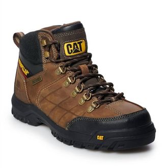 CAT Mens Threshold Waterproof Steel Toe Work Boots In Brown