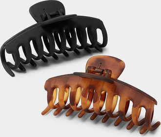 Kitsch Womens Cylindrical recycled plastic clips Set of 2