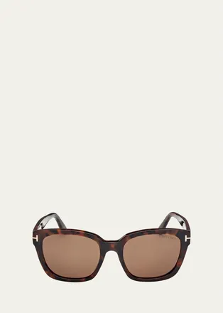 Tom Ford Haylay Acetate Rectangle Sunglasses
