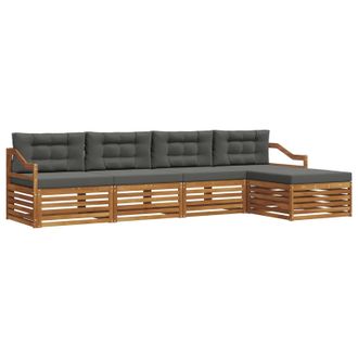 vidaXL Conjunto De Sof&aacute;s De Exterior 5 Pcs Natural Y Antracita Vidaxl