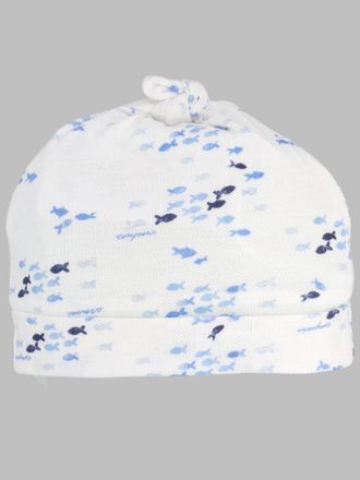 Emporio Armani 3RN404K_NJ0MZF917 Fish Motif Cotton Beanie - Multicolor