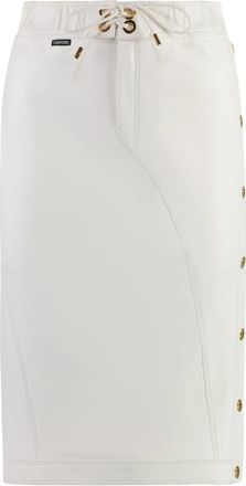Tom Ford Zijden Lamsleren Midi Rok - Dames - Midirokken - Wit - 2XS - Leer - Rokken