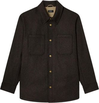 A.P.C. A.p.c. - Veste Marcel - Heren - Jassen - Bruin - Maat: L Wol