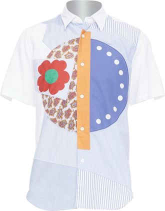 Junya Watanabe Man Blue Patchwork Shirt
