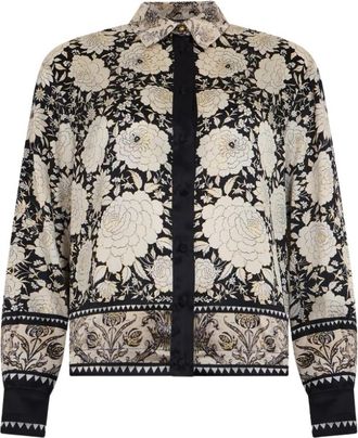 Roberto Cavalli Shirt met bloemenprint - Dames - Overhemden - Veelkleurig - XS - Overhemden