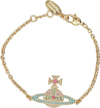Vivienne Westwood Kika Gold-Tone Crystal Brass Bracelet